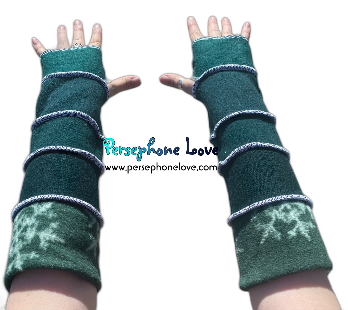 Katwise inspired needle-felted 100% cashmere upcycled sweater arm warmers -1525