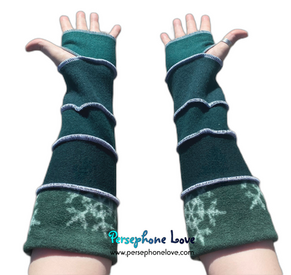 Katwise inspired needle-felted 100% cashmere upcycled sweater arm warmers -1525