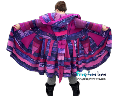 "Magenta Magic" GODDESS SIZE embroidered/felted cashmere Katwise-inspired patchwork sweatercoat-2526