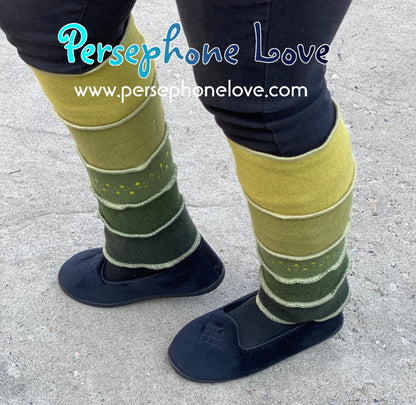Katwise-inspired green felted 100% cashmere leg warmers-1478