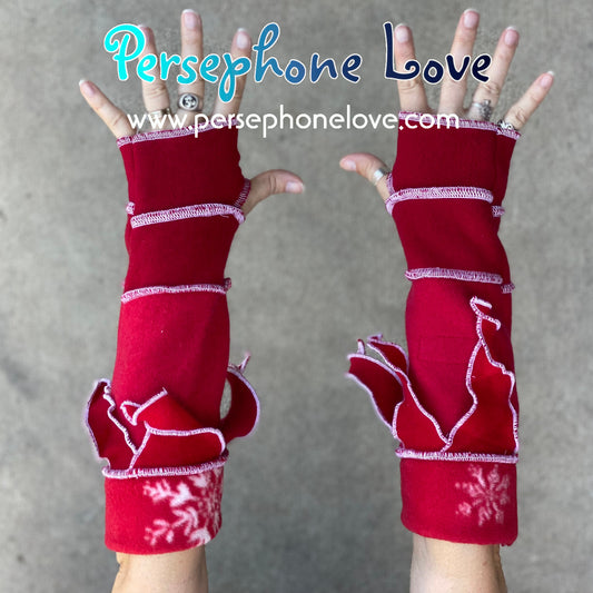 Katwise-inspired red 100% felted cashmere arm warmers-1474