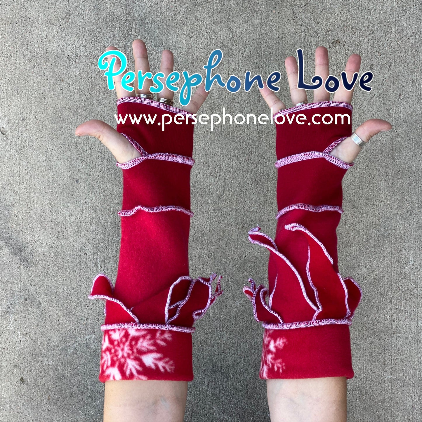 Katwise-inspired red 100% felted cashmere arm warmers-1474