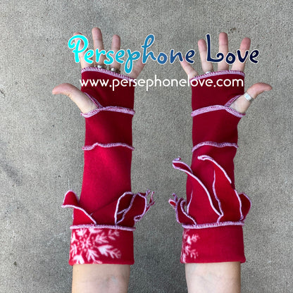 Katwise-inspired red 100% felted cashmere arm warmers-1474
