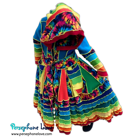 "Rainbow Rebel" felted cashmere/fleece Katwise-inspired sweatercoat-2528